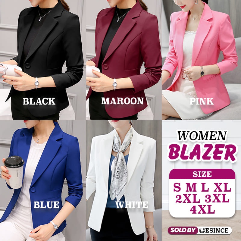 ?? DESINCE Women Blazer Black Coat Plus Size Jacket Woman Outerwear Formal Office Wear Blazer Wanita WT 050