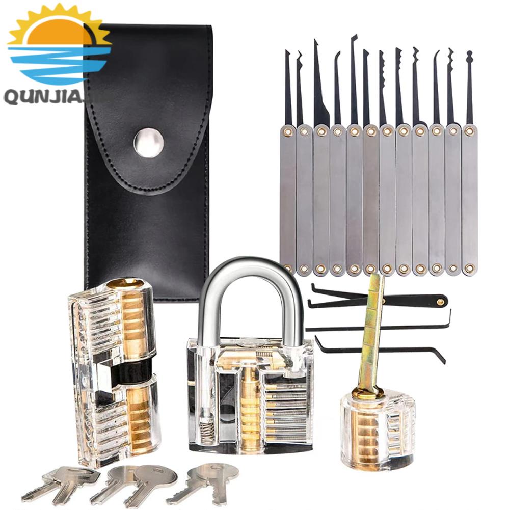 [qunjiajia.my] Unlock Locksmith Practice Lock Pick Set Key Extractor Padlock Lockpick Tool