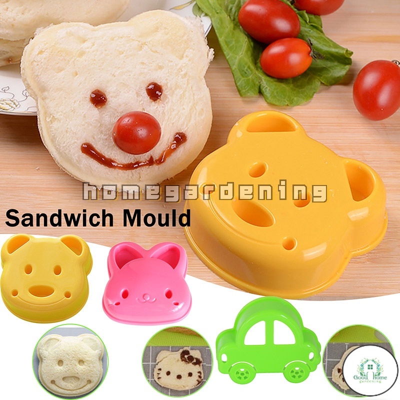 GH Breakfast Bear Sandwich Mold Bread Biscuit Embosser Cake Rabbit Car Shaped DIY Making Cookie Cutter Baking Tool