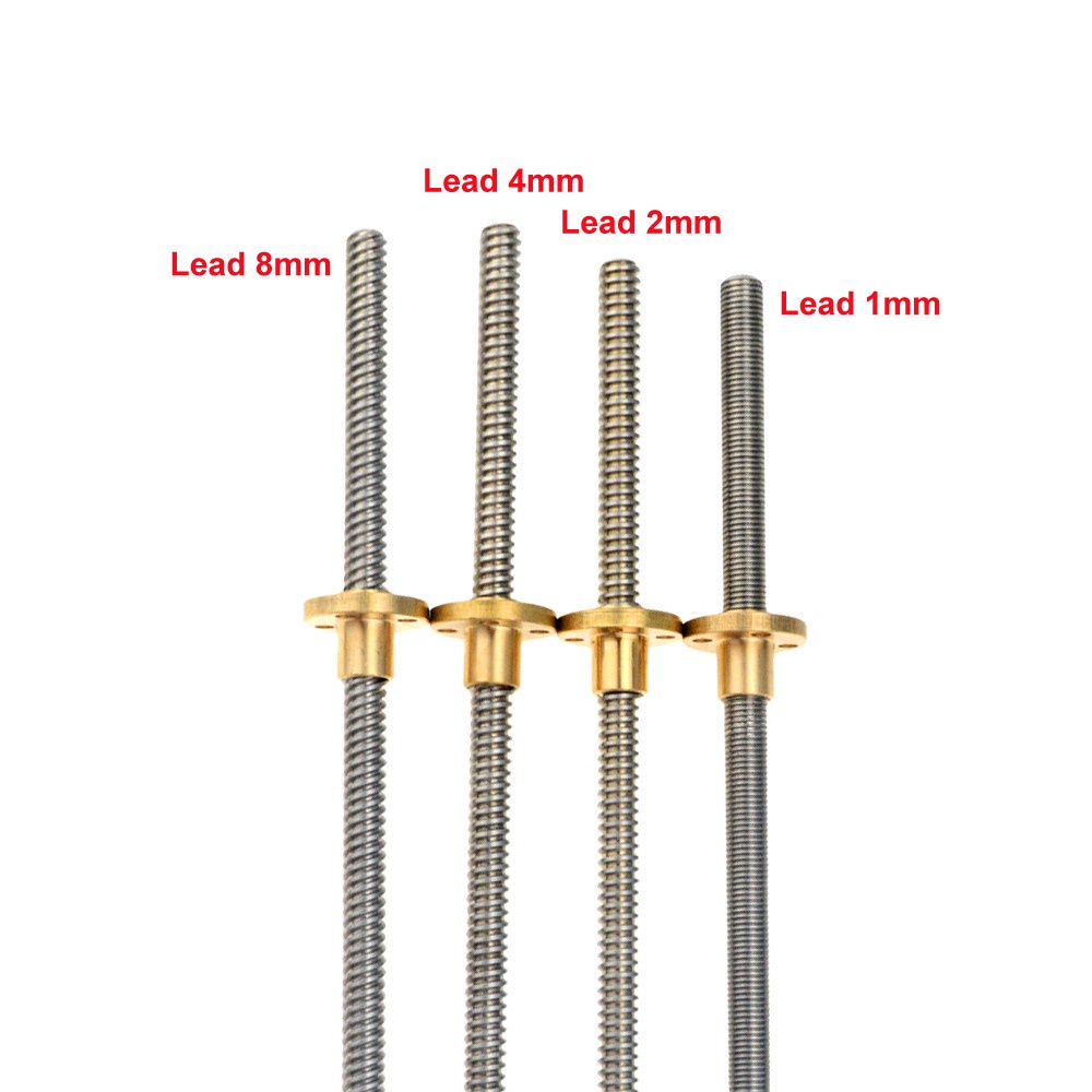 Quality Must 3D Printer CNC THSL-300-8D Trapezoidal Rod Lead Screw Thread 8mm T8 1mmLength 100mm 200mm 300mm 400mm 50...