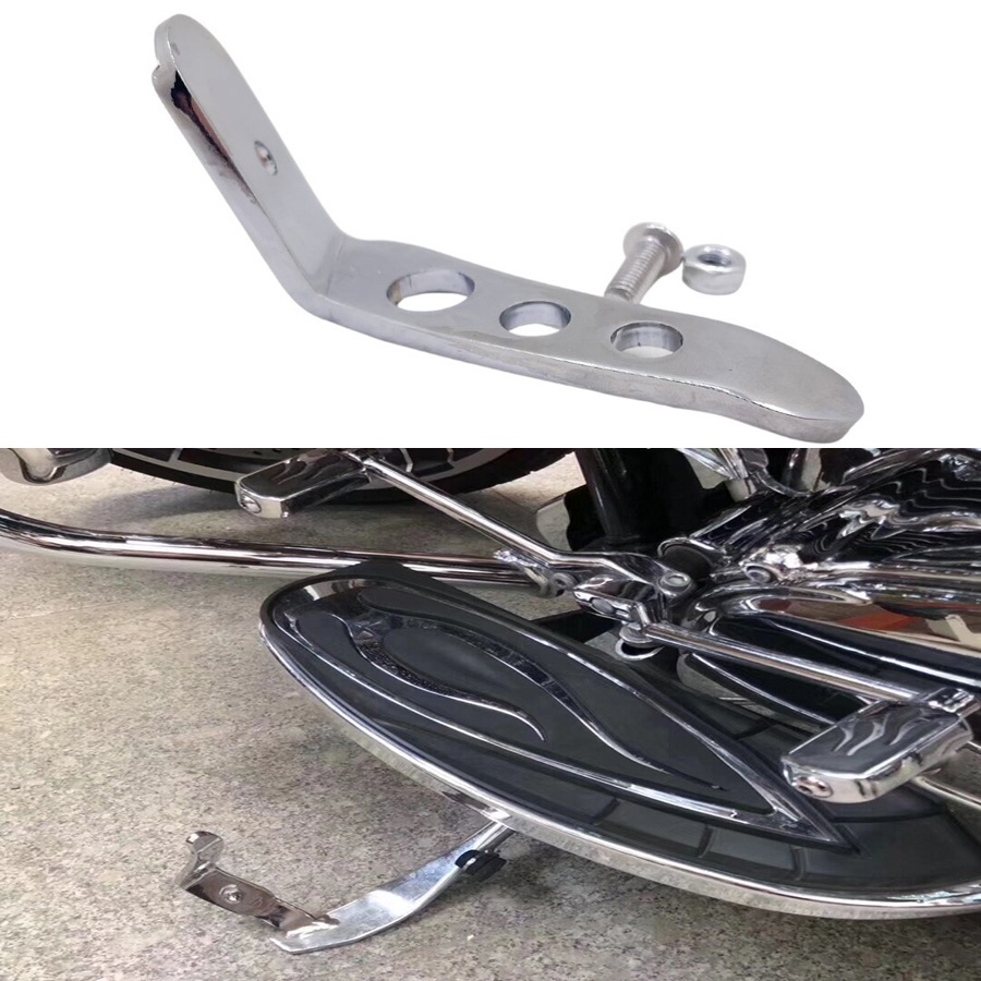 Essential Must Chrome Motorcycle Kickstand Stand Extension Foot Pedal Support Harley Touring Road King Street Electra... - Image 3