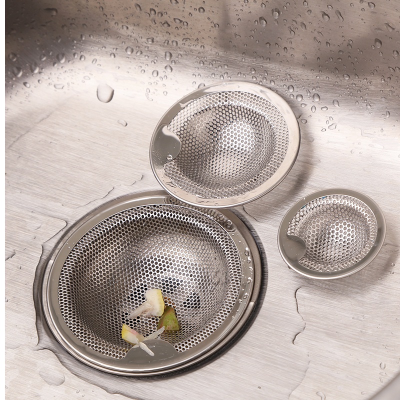 Prep Chef Kitchen Stainless Steel Sink Strainer Stopper / Mesh Drain Anti-Blocking Device Simple Bathtub Hair Catc Food - Image 2