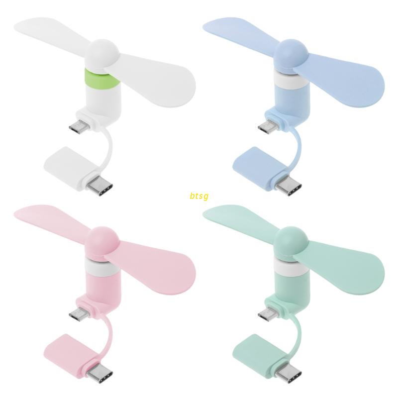Purpose Reliable btsg 2in1 Type C Micro USB Mini Fan Cooler Samsung Xiaomi Huawei HTC Cell Phone - Image 5