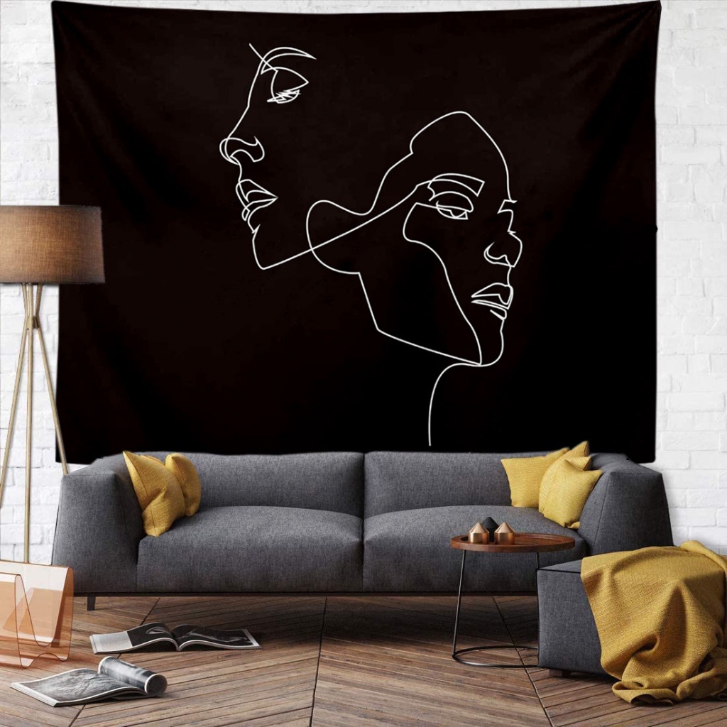 Purpose Durable Abstract Line Backdrop Wall Hanging Tapestry Home Deoration Black White Simple Decorations Li Quality - Image 2