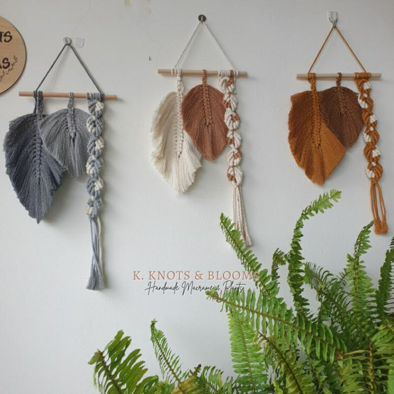 Durable Have "Stella II" Handmade Macrame Boho Leaf|Feather Macrame|Small Wall Hanging Decorations Multi Versatile - Image 2