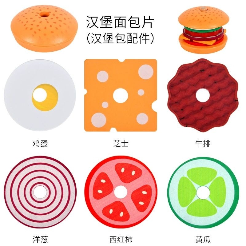 Multi Versatile KAYU Montesori Toy Stacking Burgers Wooden Sandwiches Have Durable - Image 5