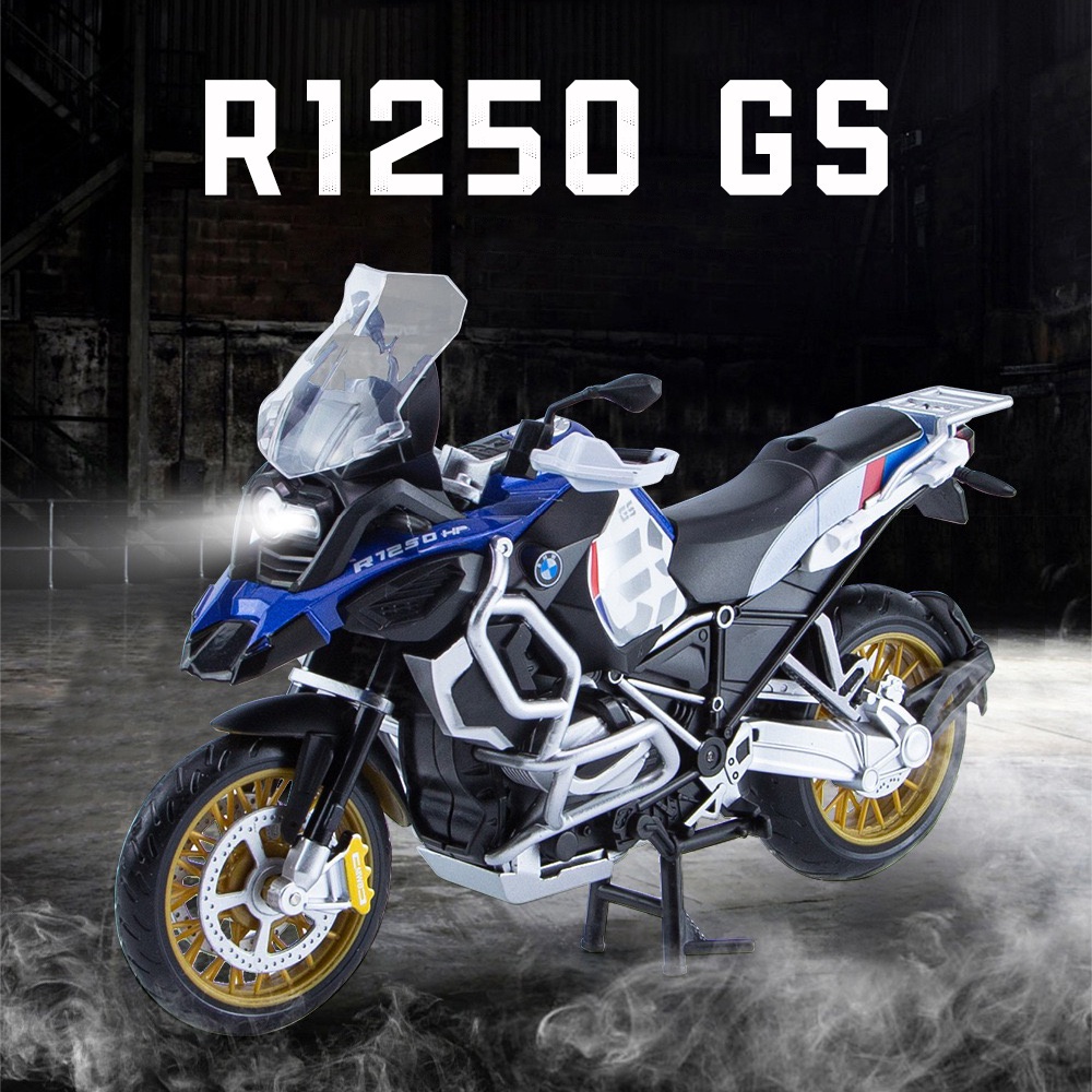 Have Multi 【RUM】1:12 Scale BMW R1250 GS Alloy Motorcycle Model Light & Sound Effect Diecast Car Toys Boys Birthda... - Image 3