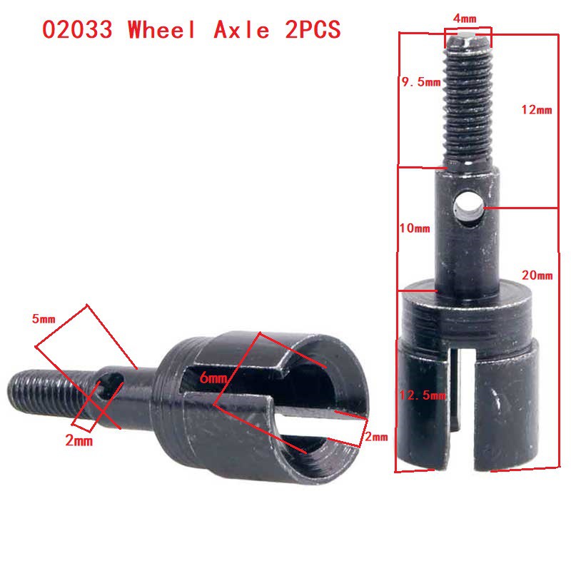 Must Quality 2PCS Rc 02033 Wheel Axle HSP 1/10 94123 94111 94101 94102 94103 94105 94106 94107 94108 94110 94170 9417... - Image 3