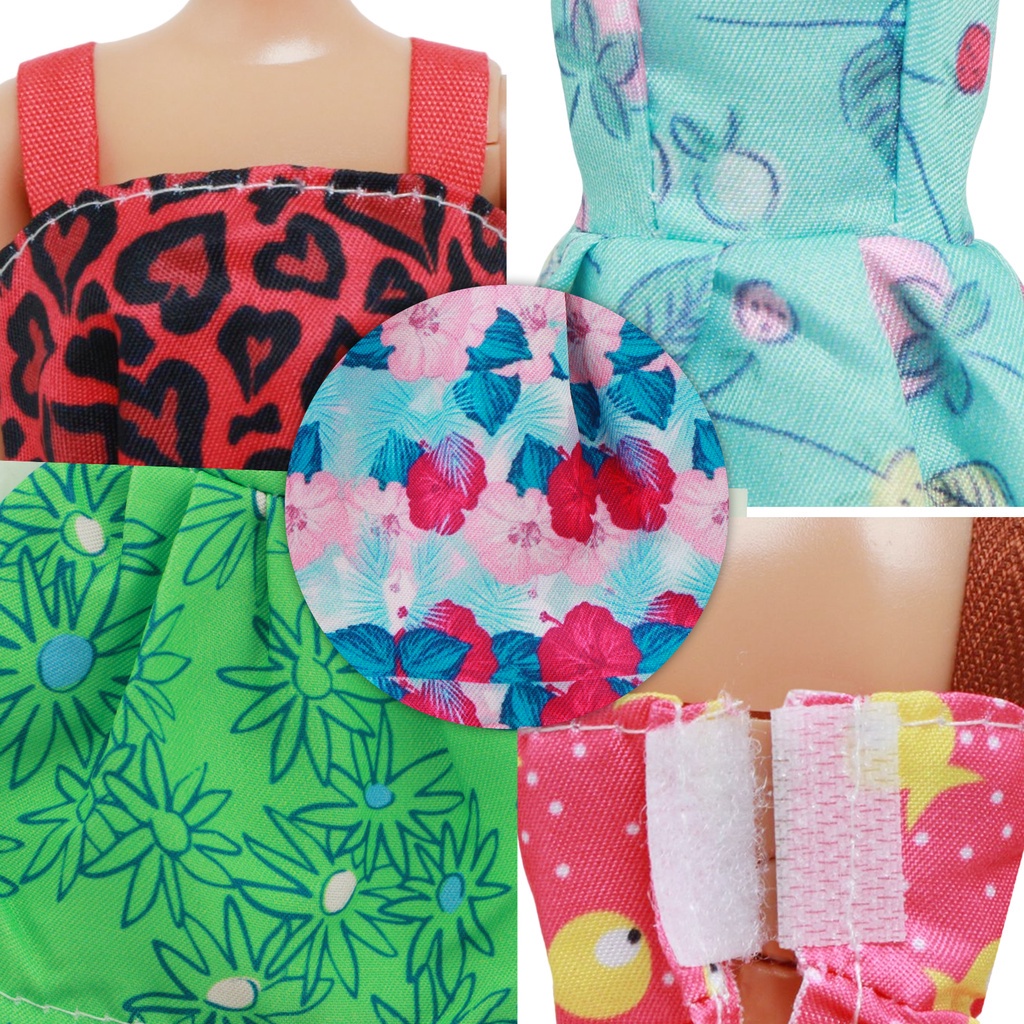 Multi Essential 43 Pcs/Set Wholesale Doll Accessories Barbie 3x Outfits Random 10x Dress Hangers 4x Glasses 6x Neckla... - Image 5