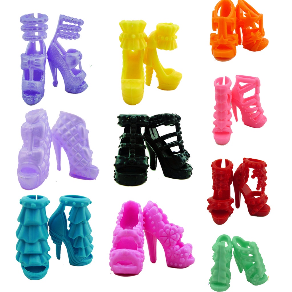 Gym Running 10 Pairs Shoes + 1Pcs White Doll Rack Cabinet Storage Dollhouse Furniture Accessories Barbie Kids Toys Tr... - Image 4