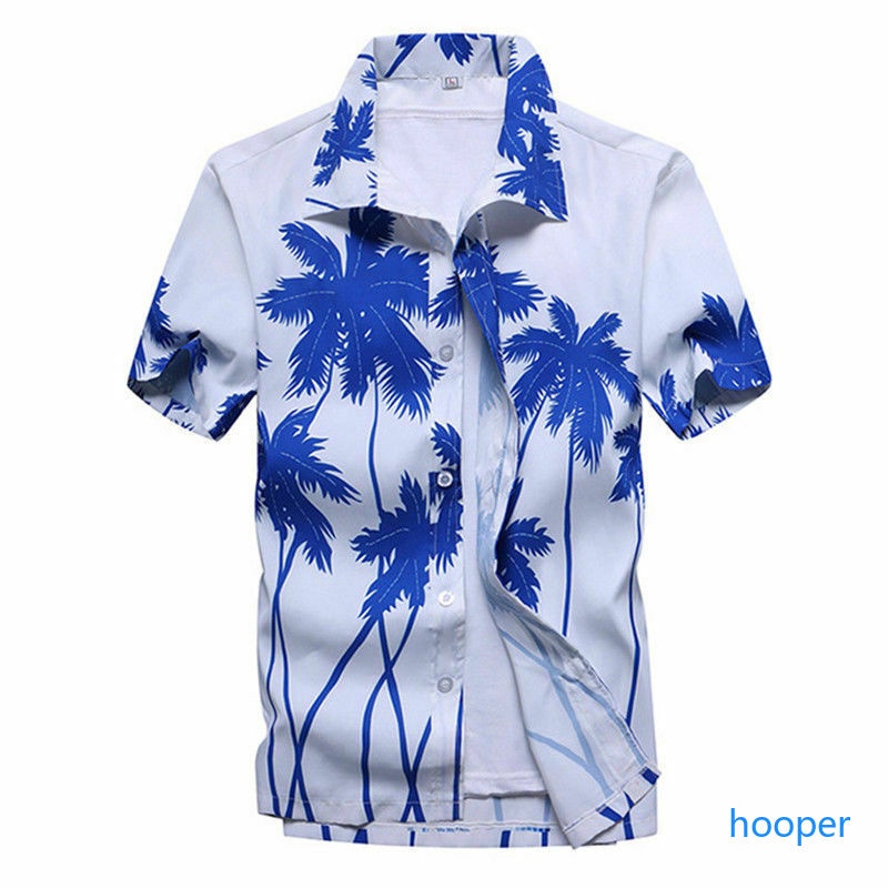 Multi Reliable Hawaiian Baju Kemeja Beach Lelaki T Shirt Men Floral Short Sleeve Lapel Slim Summer Casual Have - Image 4