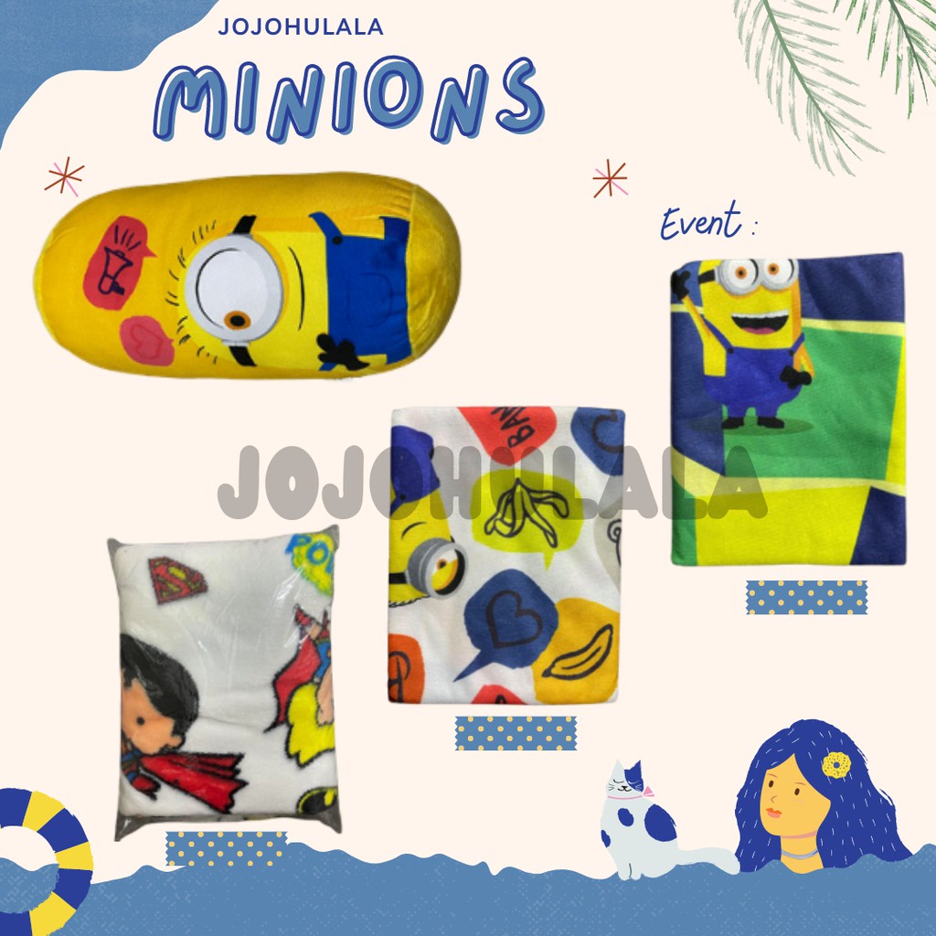 Kids Minions Minion 70x140cm / DC-superman batman wonder women Blanket 1s / Rainbow Cushion Head / Pillow