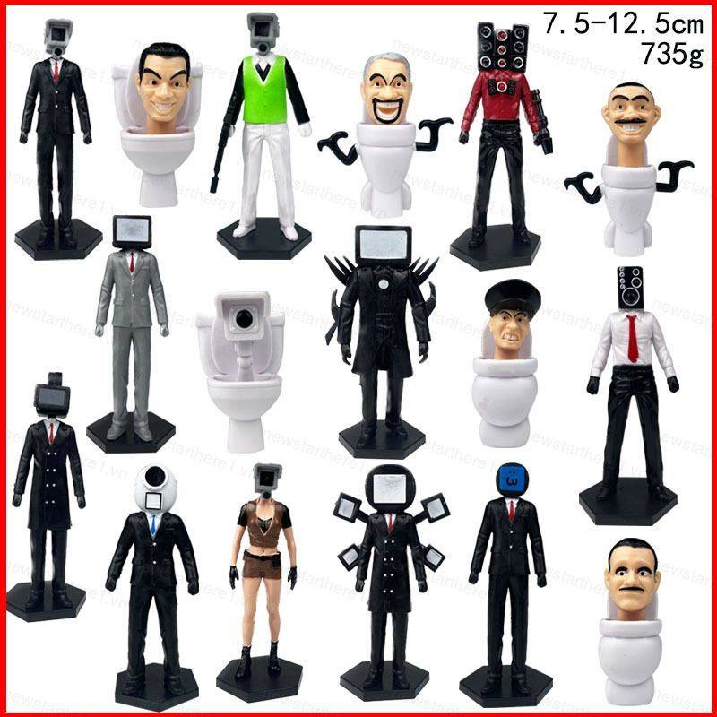 Ere1 17pcs Skibidi Toilet Action Figure Police Toilet Titan Speaker Man Monitor Man TV Man Model Dolls Toys For Kids