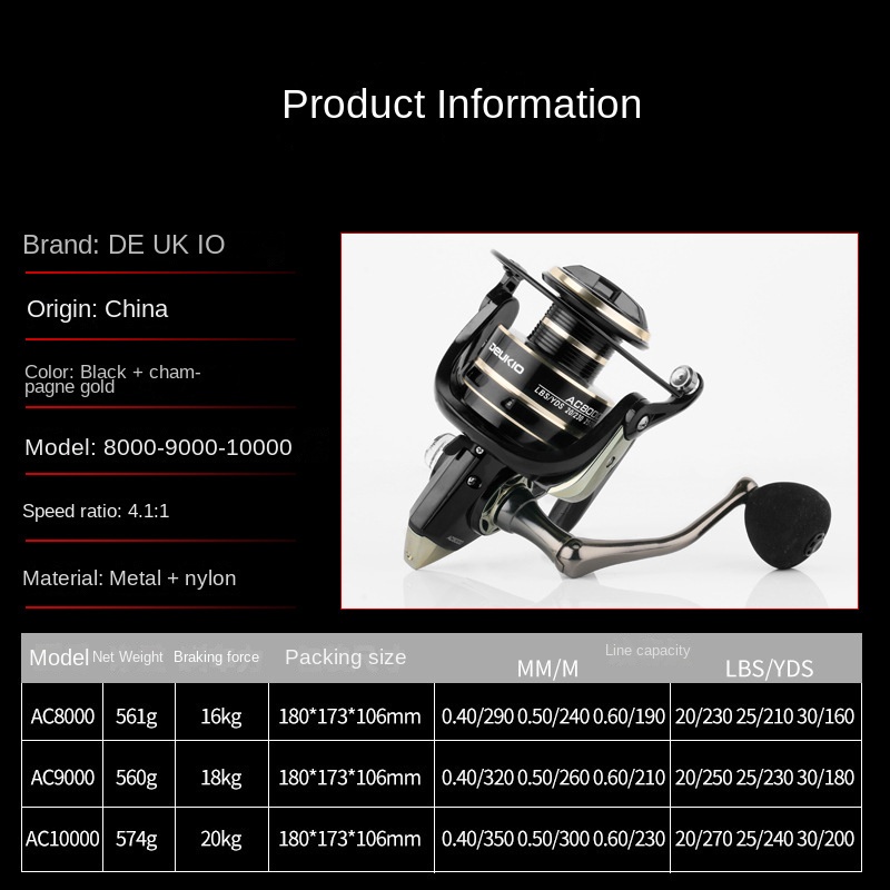 Quality Reliable DEUKIO fishing wheel Metal head line Luia pole reel all Must Durable - Image 2