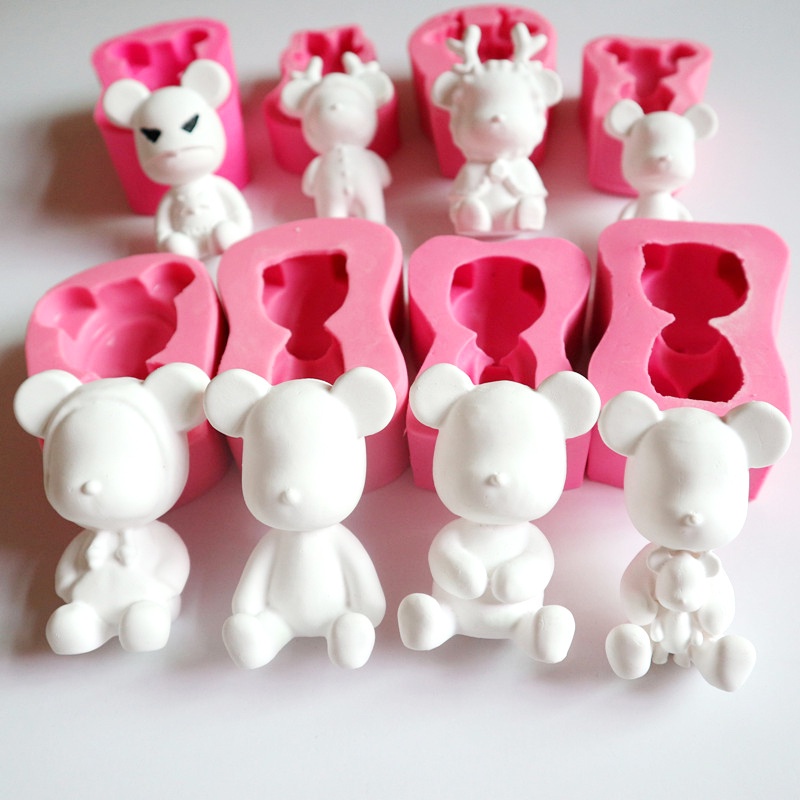 Have Durable 3D Bear Silicone mold Gloomy Plaster mould Chocolate Tray Ice Cream DIY Cake decoration m - Image 3