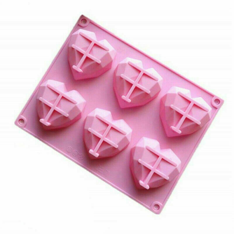Multi Premium 3D 6-Cavity Soap Mold Silicone Craft DIY Cake Making Mould Love Heart Shaped Bakeware Chocolate Ice Jel... - Image 3
