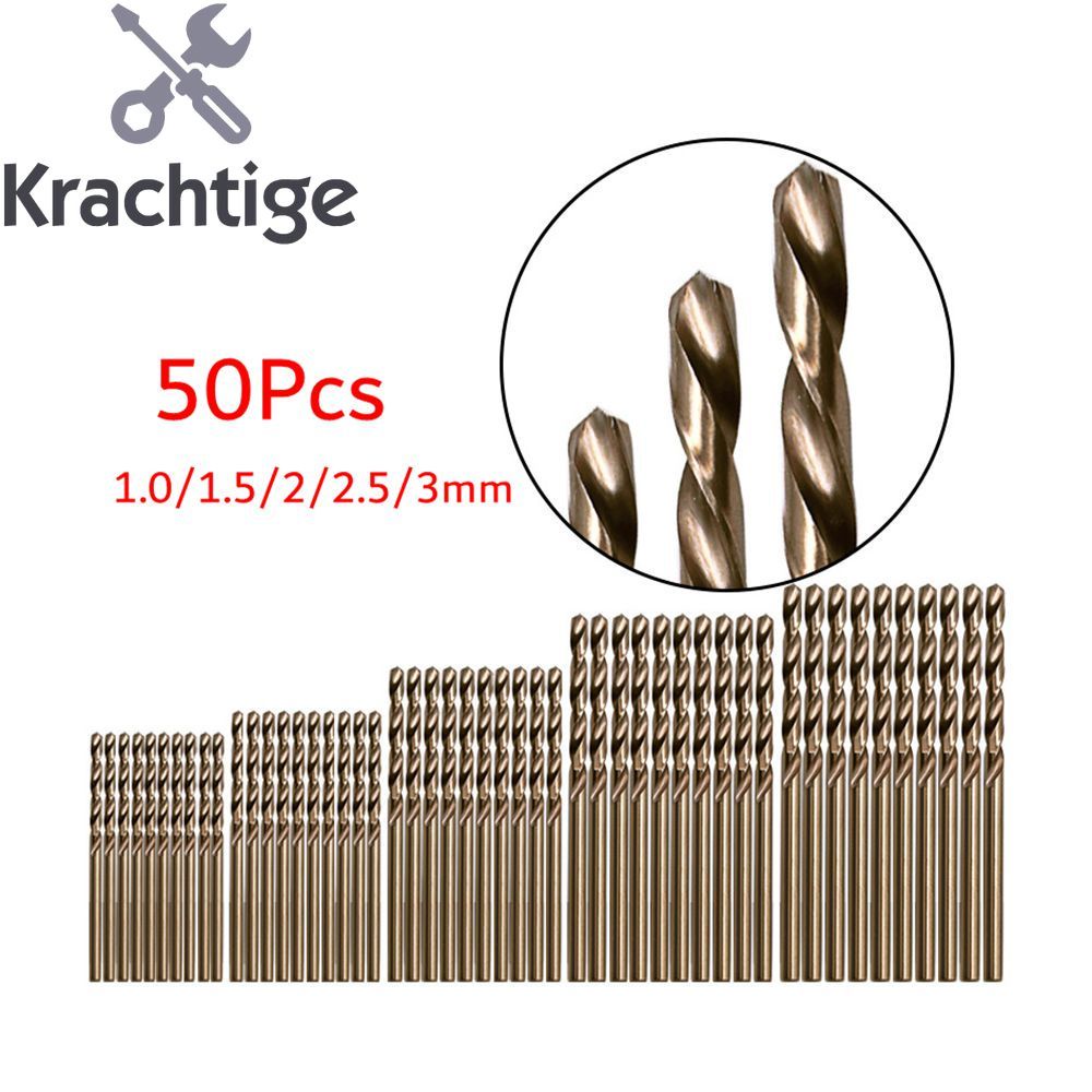 Repair Workshop 50Pcs M35 Cobalt Steel Co-HSS Resistant Twist Drill Bits Set Stainless Metal 1mm 1.5mm 2mm 2.5mm 3mm ... - Image 5