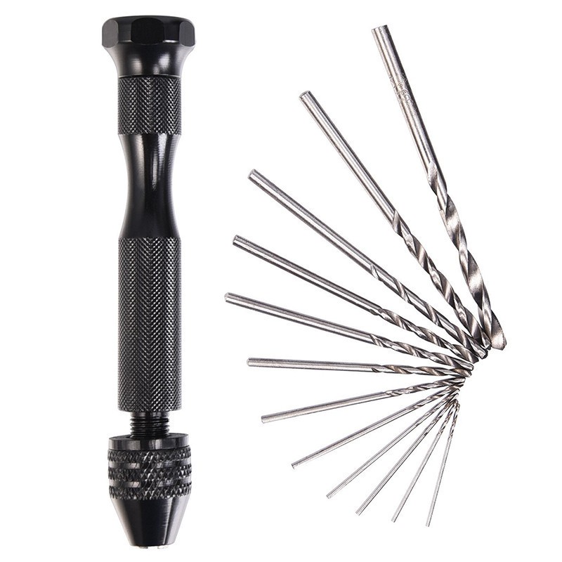 Professional Hardware Hand Drill Jewelry Craft Manual Chuck Mini 26PCS Twist Bit - Image 3
