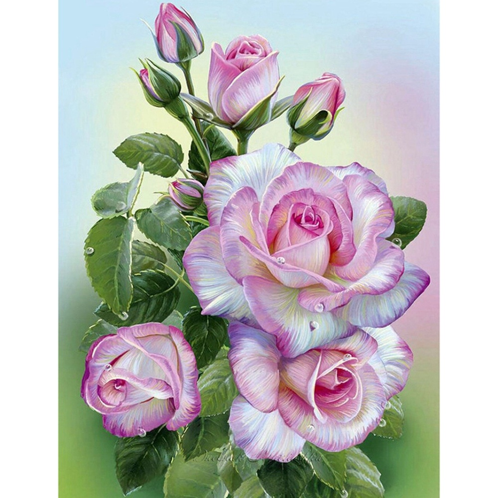 Build Craft 5D DIY Diamond Painting Flowers Vase Cross Stitch Kit Full Drill Embroidery Mosaic Rose Art Picture Of Rh... - Image 3