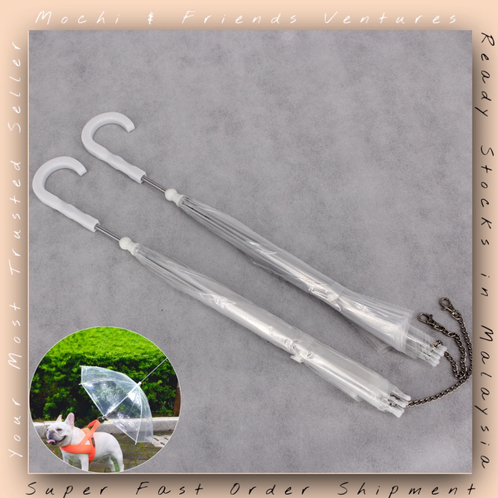 MNF Pet Umbrella Pets Portable Umbrella Pet Hook Leash Raincoat 宠物雨伞遮阳伞