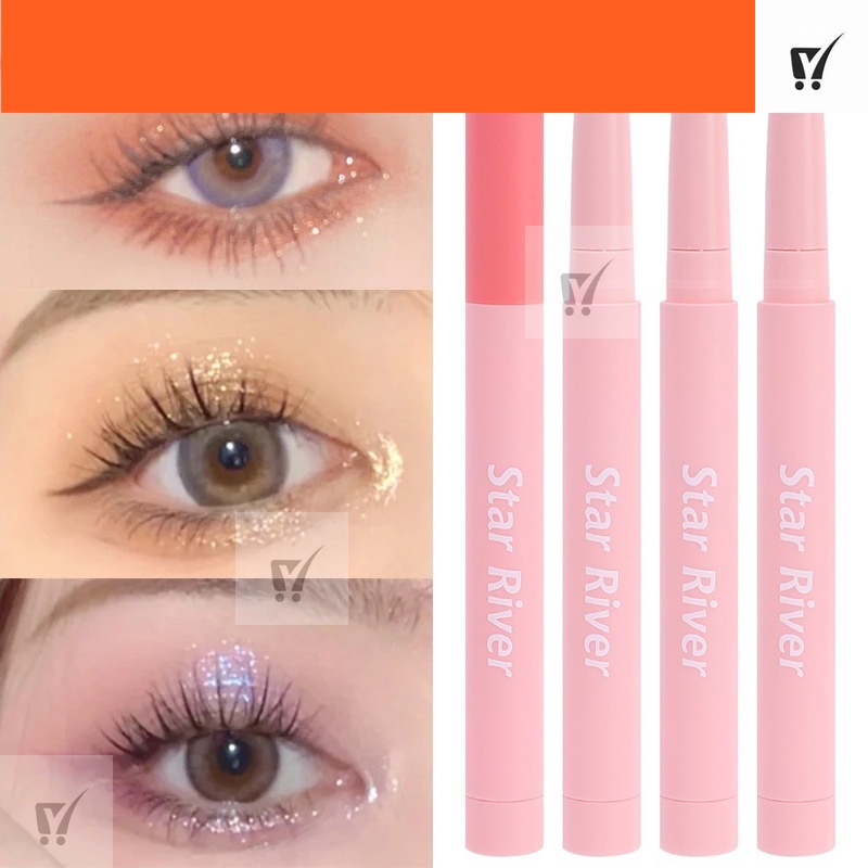 CENTER`SHAQINUO Glitter Lying Silkworm Pencil/ Tearful Eye Star River Eye Shadow Pen/ Face Brightening Highlighter Makeu