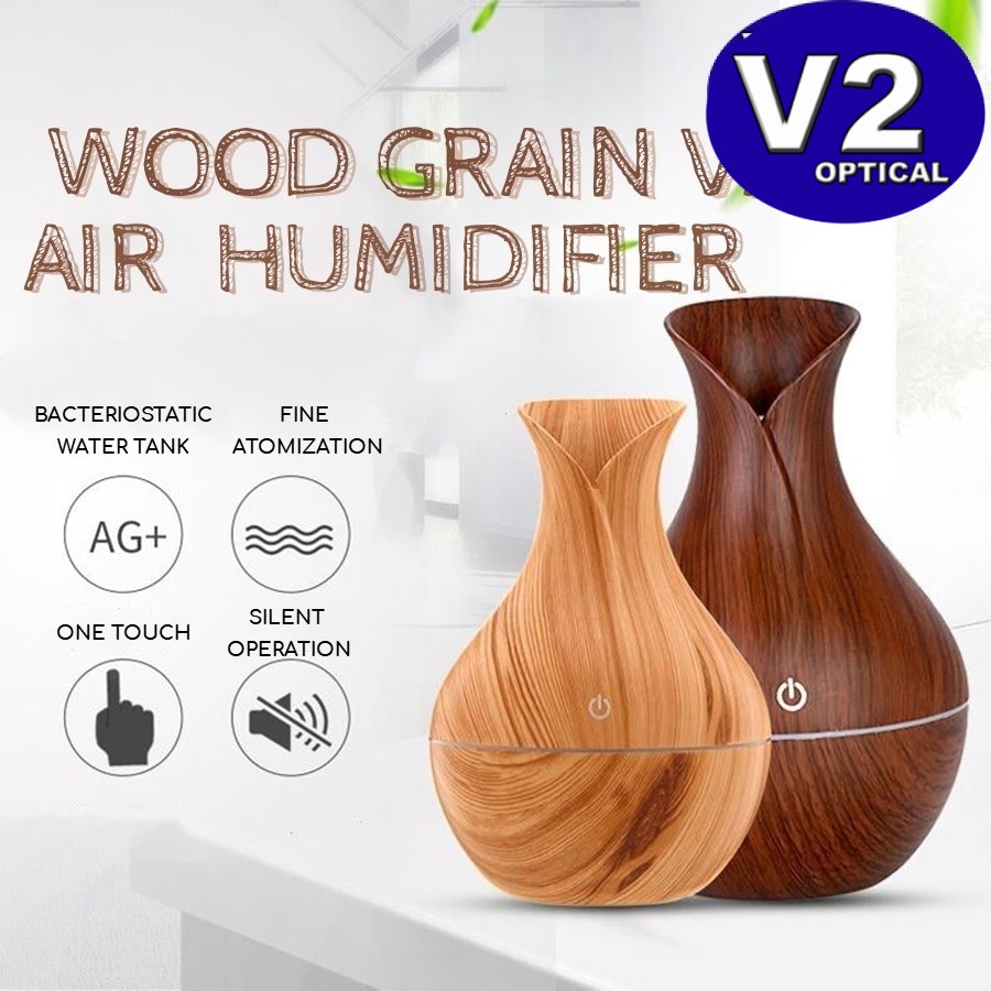 Wood Grain USB LED Light Ultrasonic Aroma Humidifier Essential Oil Diffuser Aromatherapy  Purifier Water Room Diffuser