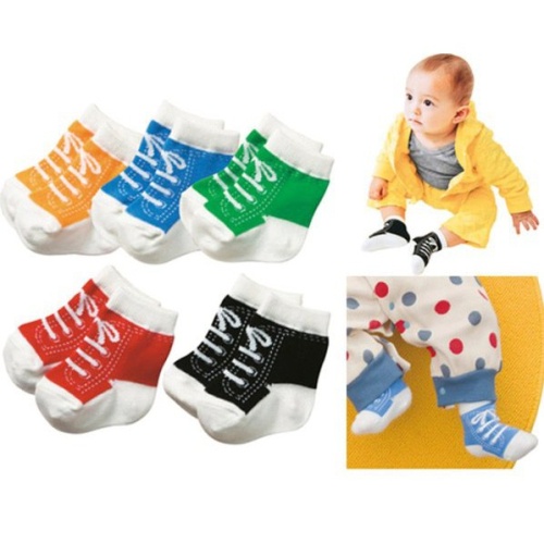 5 in 1 Multicolor Sport Shoe Socks (Suitable for 12-36M)