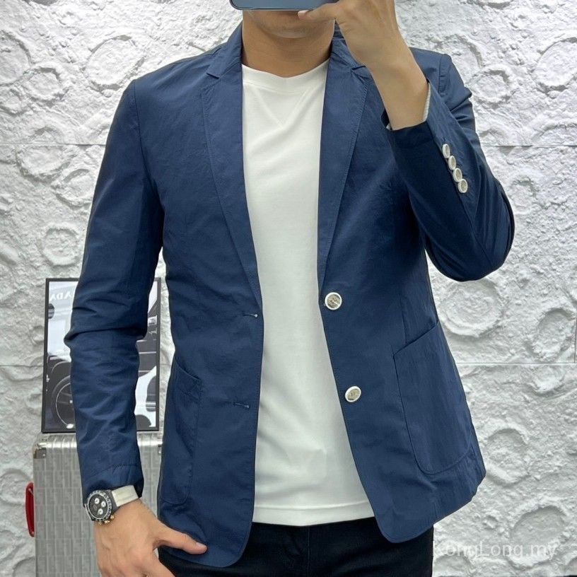 [New Style] Men's Light Luxury Style Solid Color Suit Jacket Simple Plus Size Suit Jacket Spring Autumn Style Business Casual Top Jacket High-End Men's Suit Jacket HUWQ