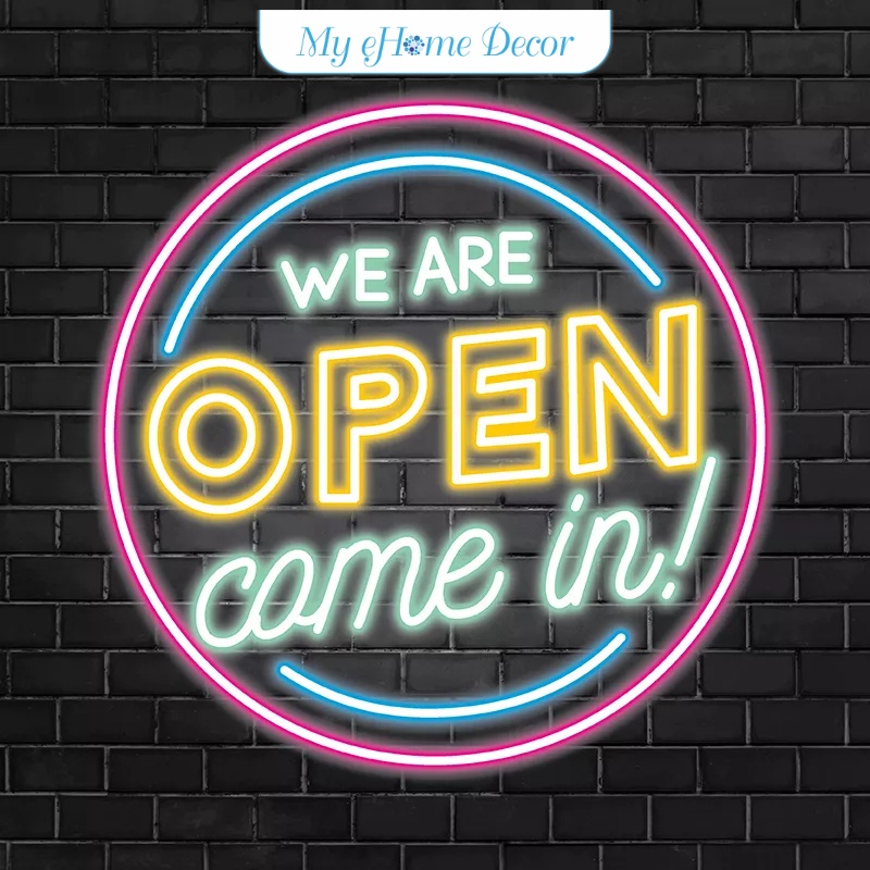 Plug & Play Neon Sign open close sign for restaurant cafe fitness centre saloon lampu neon