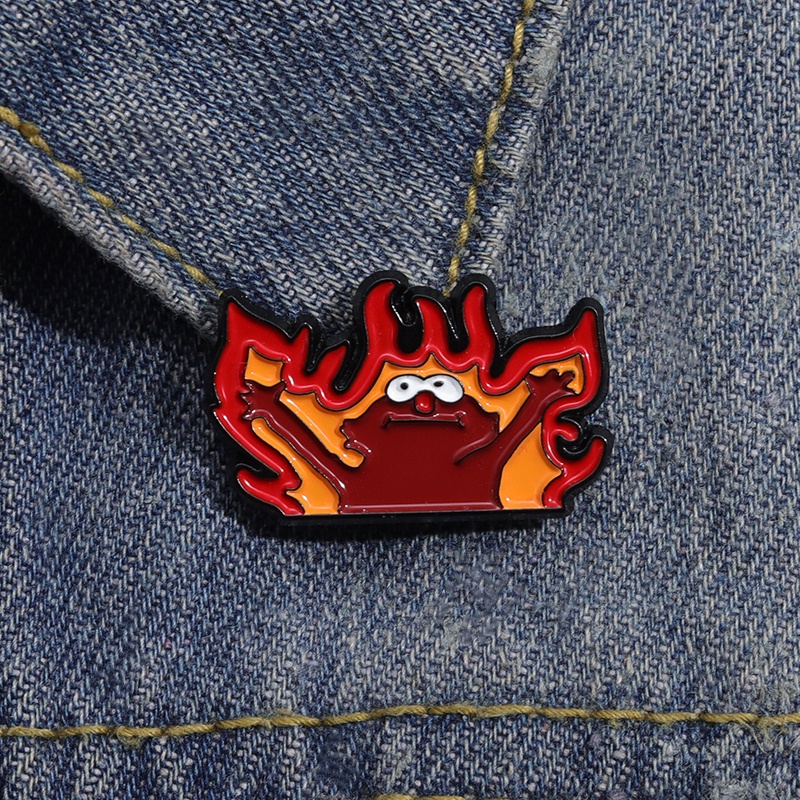 Hell Fire Sesame Street Elmond Enamel Brooch Clothes Hat Backpack Badge Metal Clothing Accessories Gifts for Friends