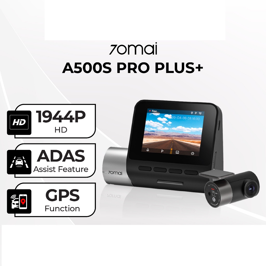 100% Authentic 70mai A500s Dashcam PRO Plus+ Car Recorder 1944P Car Camera Rear Cam WiFi App Control GPS ADAS