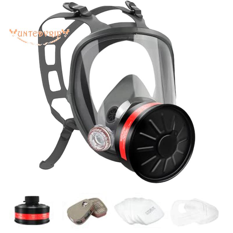 Full Face Gas Mask, Gas Masks Survival Nuclear with 40Mm Activated Carbon Filter, Reusable Respirator Mask