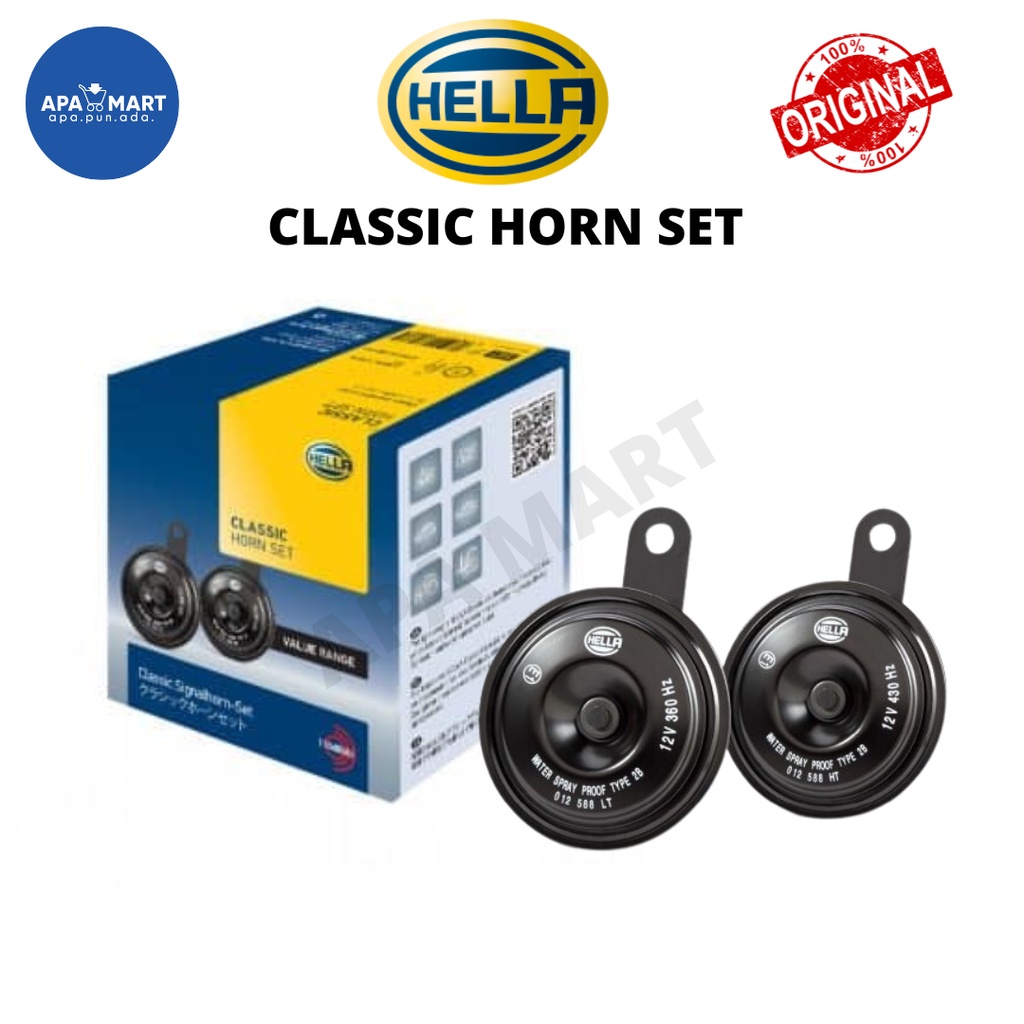 HELLA Classic Disc Horn Twin Car Horn Set 12V 3AM 012588151 Car Horn Set Hella Horn Kereta Hon Kereta Kuat Bunyi