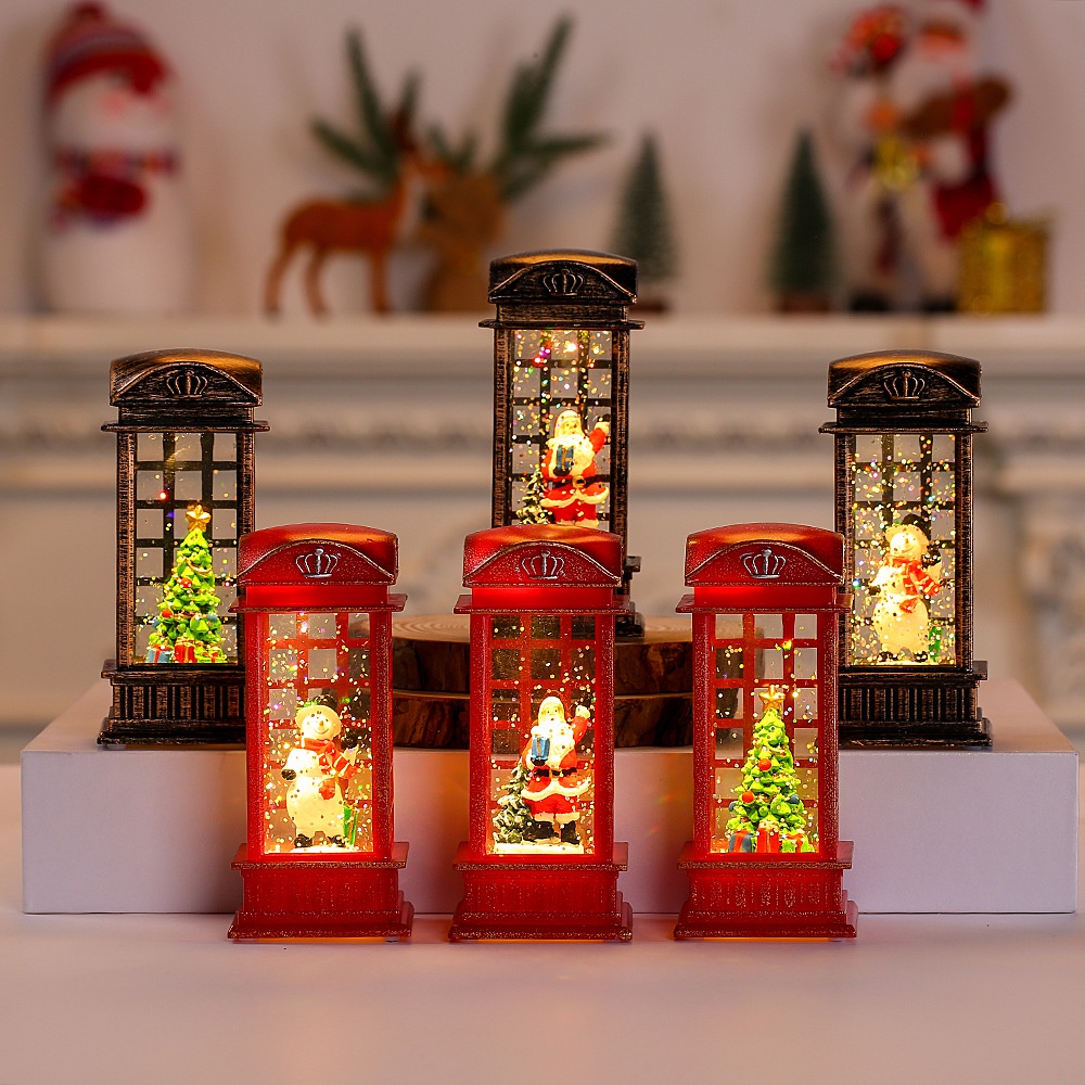 Christmas Decorations Christmas Storm Lantern Telephone Hall Luminous Creative Desktop Decoration Square Meters Storm Lantern Christmas Small Gifts