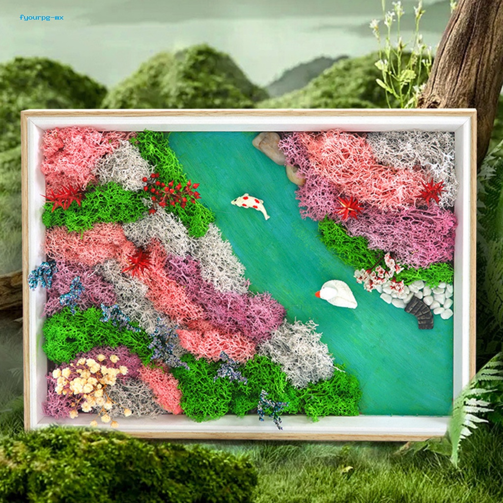 fyourpg Moss Painting Kit Bamboo Moss Painting Oceanic Beauty Everlasting Moss Painting with Frame for Home Decor Unique and Creative Picture