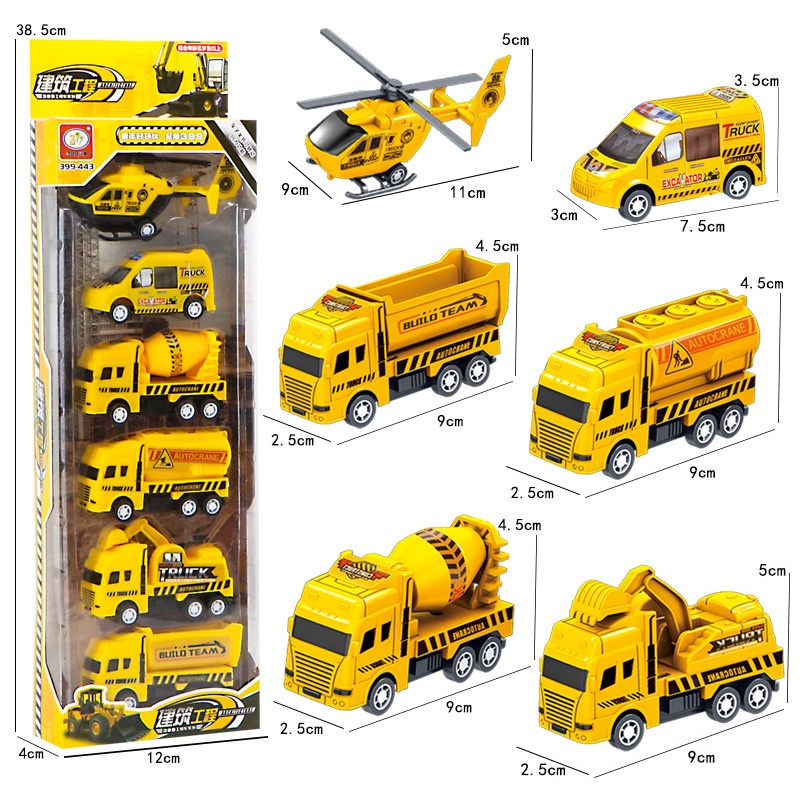 Premium Must 6pcs Set Cartoon Mini Pull Back Military Model Toy Car Fire Truck City Police Helicopter Racing Toys Boy... - Image 4