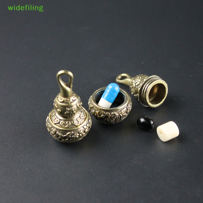 widefiling Brass Gourd Urn Jar Pendant Calabash Keychain Jewelry Waterproof Pill Box Medicine Case Container Bottle Locket Necklac Nice