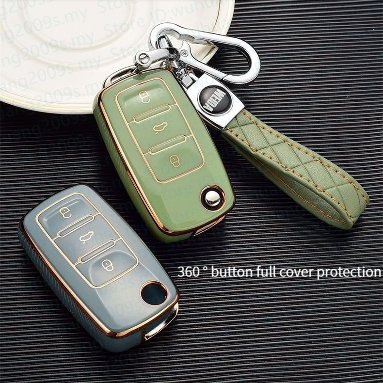 Have Durable TPU Car Remote Key Case Cover Shell Vw Keychain Volkswagen Protective tiguan golf7.5 gol - Image 2
