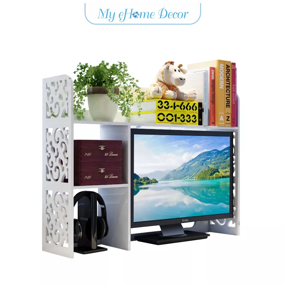 Student study room tabletop bookshelf computer monitor rack multilayer dormitory desktop rack space saver storage rack