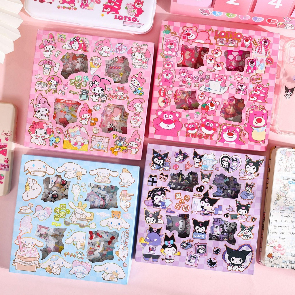 Stickers Kuromi Melody DIY Gift Box Stickers Box Waterproof Sticker Diary Stickers