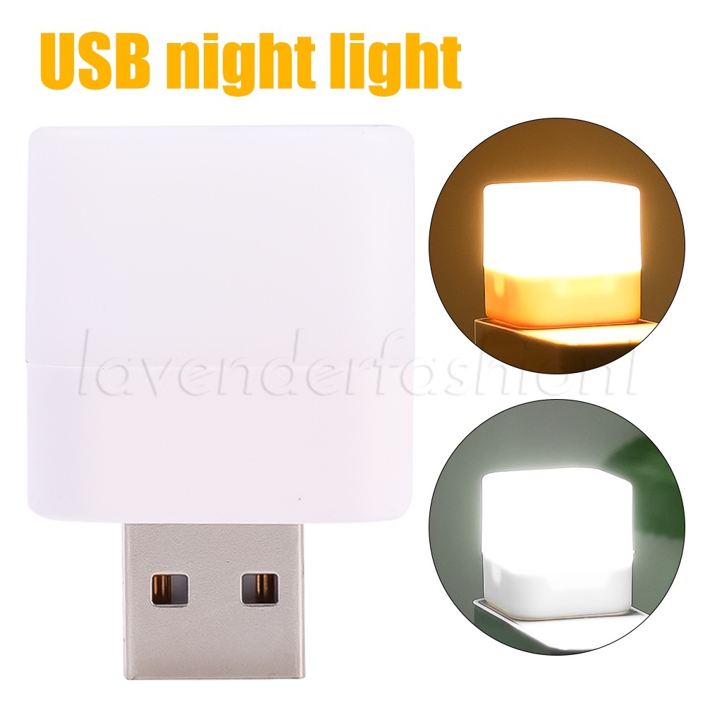 Mini Night Light Computer Mobile Power/ LED Eye Protection Square Reading Light/ Portable Computer Mobile Plug Play Bulb/ Square LED Eye Protection Reading Book Lamp