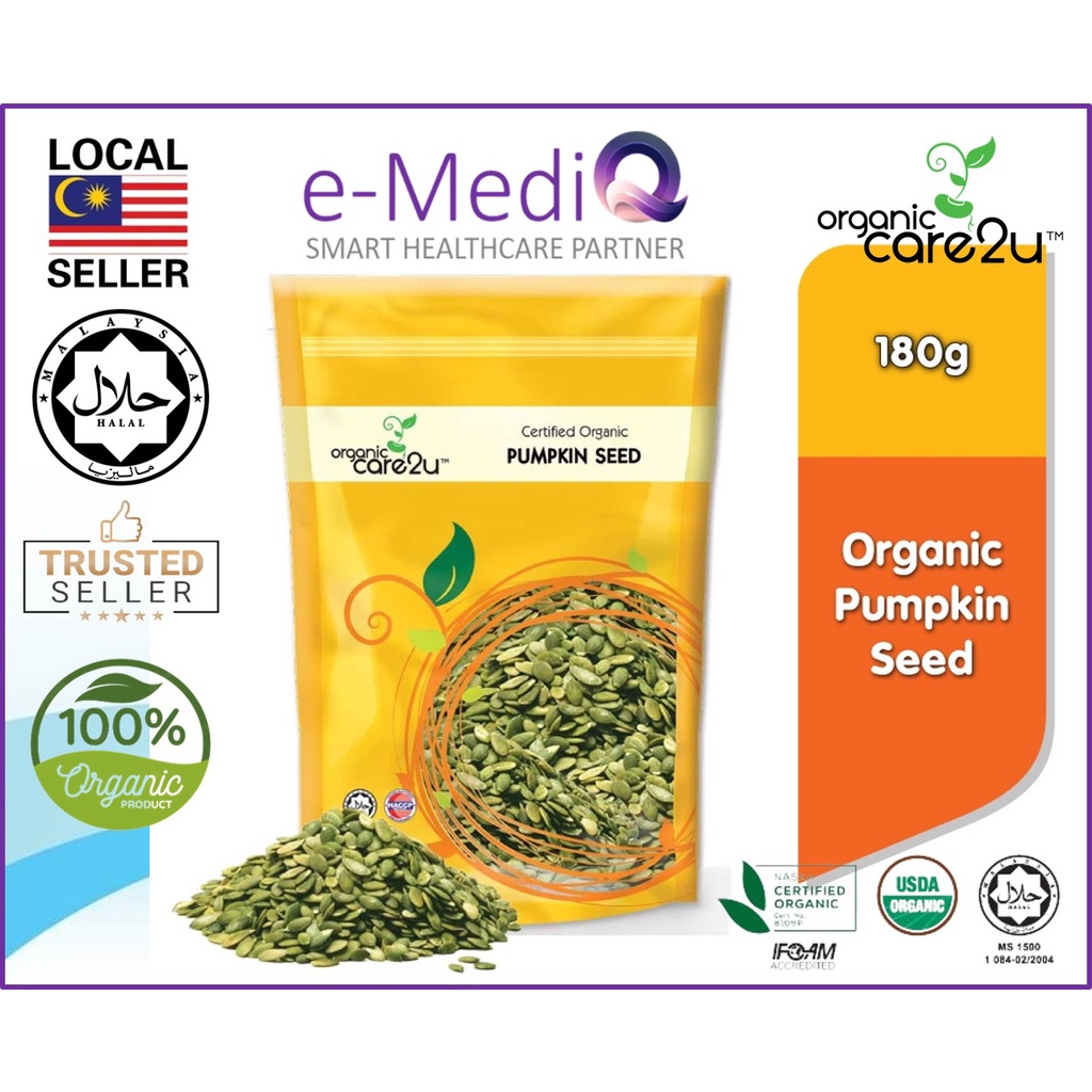 Organic Care2u Pumpkin Seed/ Biji Labu Organik (180g) Halal Certified (Exp: Jun/2025)