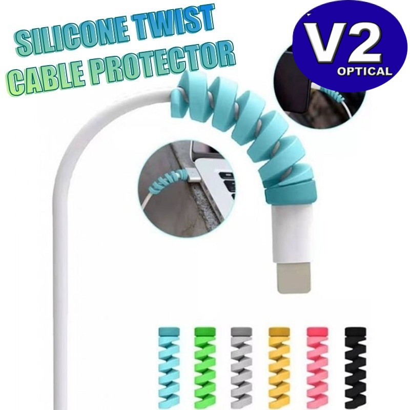 (1 PC) Universal Silicone Spiral USB Charge Cable Cord Protector Cable Wire Twist Saver Cover Anti-Fracture Protective