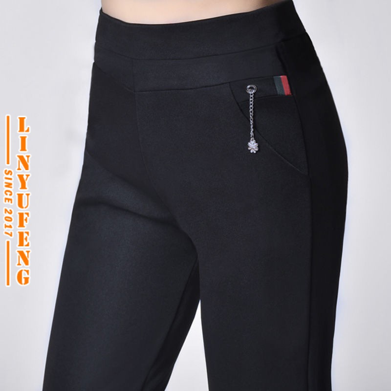 Plus Size M-4XL Legging Long Pants Women Korean Style High Waist Slimming Tight Skinny Stretchable Casual Black Office Ladies Ankle Pants Seluar Slack Fit Panjang Hitam Kerja Slek Ketat Wanita Perempuan Murah Muslimah