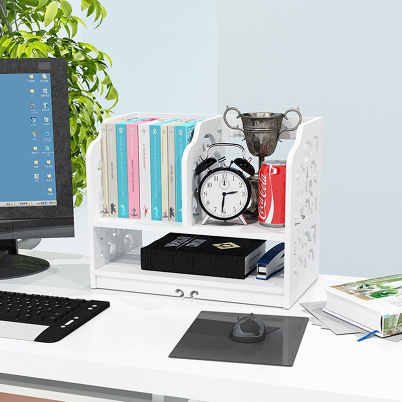 Home desktop easy simple organizer shelf office computer side desktop storage shelf bookshelf sudent multipurpose shelf