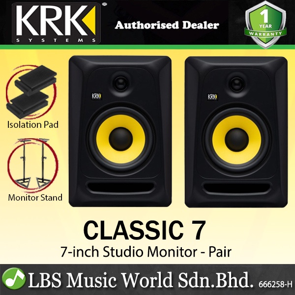 KRK Classic 7 Inch Active Powered Studio Monitor Speaker (CL7G3)