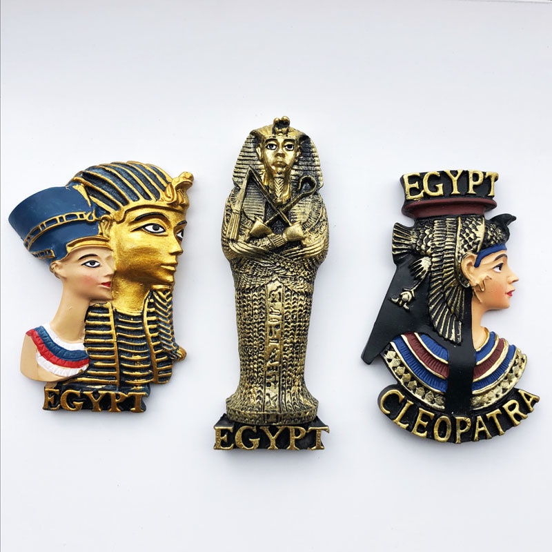 Egypt Magnetic Refrigerator Sticker Creative Crafts 3D Egyptian Pharaoh Queen Cleopatra