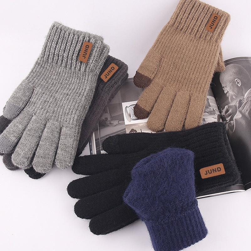 Versatile Purpose Thick Cashmere Two Layer Winter Gloves men Full Finger Skiing & Touch screen Glove - Image 4