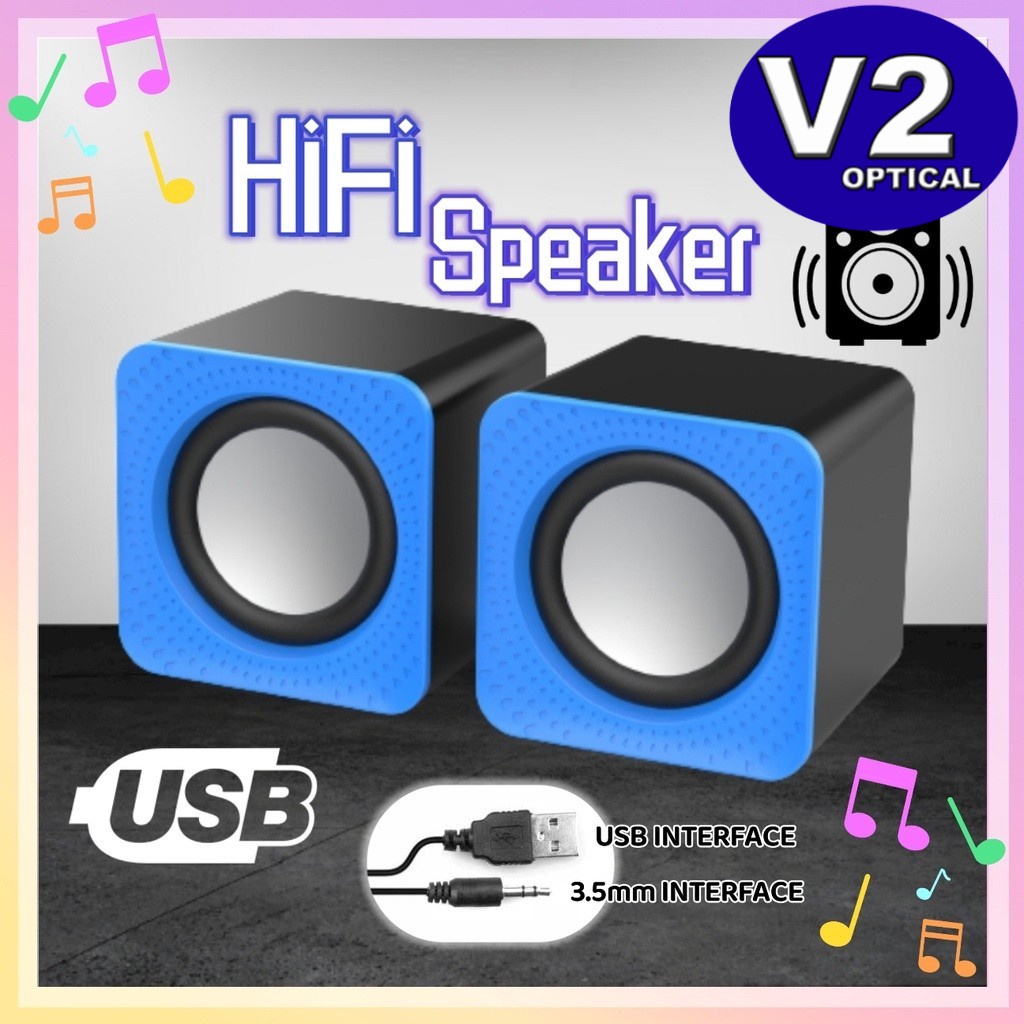 Portable Mini Audio Bass USB Wired Speaker Music Stereo for Laptop PC Handphone Gaming Speakers Digital Volume Control