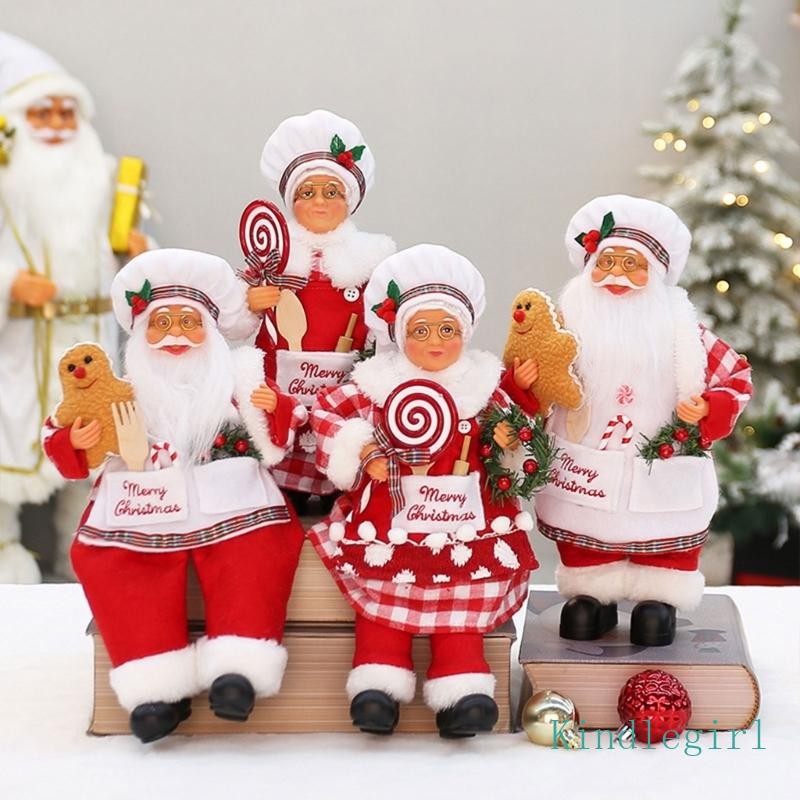 DLAY Distinctive Christmas Cook Santa Statue Santa Cook Kitchen Attire Christmas Festival Ornament for Family Gathering